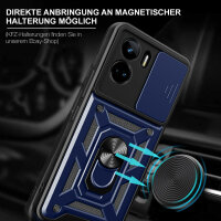 Outdoor Panzer Hülle Honor 90 Lite Handyhülle mit Slide Kameraschutz Ringhalter Blau