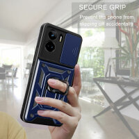 Outdoor Panzer Hülle Honor 90 Lite Handyhülle mit Slide Kameraschutz Ringhalter Blau