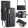 Handykette Samsung Hülle mit Band Handyhülle Kartenfächer PU Leder Umhängetasche Galaxy S24 Schwarz