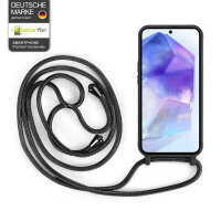 Handykette für Samsung Hanyhülle mit Band Hülle mit Kodel Smartphone Halskette Galaxy A55 Schwarz