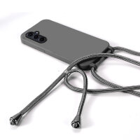 Handykette für Samsung Hanyhülle mit Band Hülle mit Kodel Smartphone Halskette Galaxy A55 Schwarz