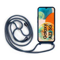 Handykette für Samsung Hanyhülle mit Band Hülle mit Kodel Smartphone Halskette Galaxy A23 Blau