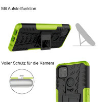 Handy Tasche Lenovo Motorola Panzer Hülle Hybrid Case Cover Schutzhülle Bumper Motorola Moto G9 Power Grün