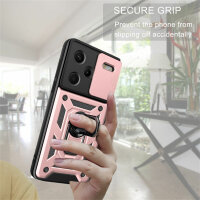 Outdoor Panzer Hülle Xiaomi Redmi Note 13 Pro+ Handyhülle Kameraschutz Ringhalte Rosegold