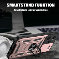 Outdoor Panzer Hülle Xiaomi Redmi Note 13 Pro+ Handyhülle Kameraschutz Ringhalte Rosegold