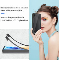 360°Grad Hülle Xiaomi Redmi 9A / 9AT Handyhülle mi Integriertem Displayschutz Schwarz