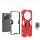 Hülle Xiaomi Redmi A3 Handyhülle Stoßfest 360° Drehbarer Ring Case Back Cover Rot
