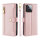 Handykette Xiaomi Hülle mit Band Handyhülle Kartenfächer PU Leder Umhängetasche 14 Pro Rosa