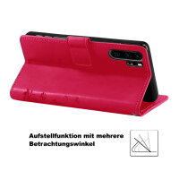 Huawei Handy Tasche Handyhülle Schutz Hülle Blumen Flip Cover Buch Case Etui Huawei P30 Pro Pink