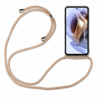 Handykette für Motorola Moto G31 / G41 Handyhülle mit Band Hülle mit Kordel  Beige / Braun