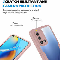 360° Grad Hülle für Oppo A74 4G Handyhülle vollschutz Integriertem Displayschutz Rosa