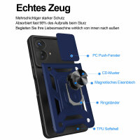 Outdoor Panzer Hülle Motorola Moto G73 5G Handyhülle mit Kameraschutz Ringhalter Blau