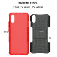 Schutz Hülle Xiaomi Handy Tasche Case Cover Silikon Schale Outdoor Handyhülle BF Xiaomi Redmi 9A Rot
