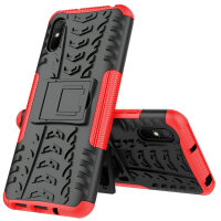 Schutz Hülle Xiaomi Handy Tasche Case Cover Silikon Schale Outdoor Handyhülle BF Xiaomi Redmi 9A Rot