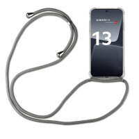 Handykette für Xiaomi 13 Handyhülle mit Band Hülle mit Kordel Handy Tasche Grau