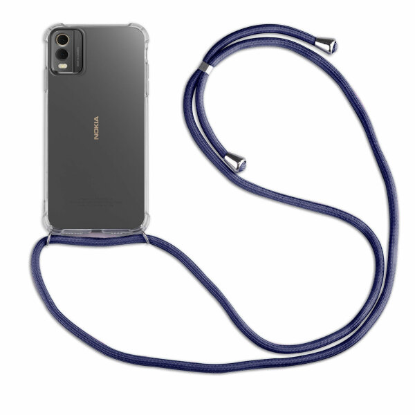 Handykette für Nokia C32 Handyhülle mit Band Umhängehülle mit Band Hülle Cover  Blau