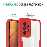 360° Grad Hülle für Samsung Galaxy A52 / A52s mit Integriertem Displayschutz Rot