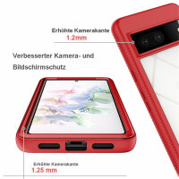 Hülle für Google Pixel 7 / 7 Pro Handyhülle Cover 2-teilig TPU Body Bumper Case  Rot Google Pixel 7