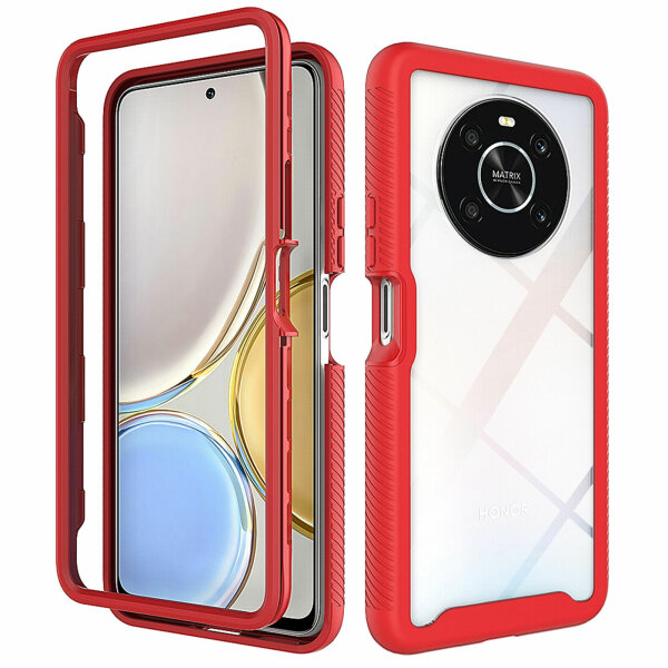 Hülle für Honor Magic4 Lite 5G, Handyhülle Cover 2-teilig TPU Body Bumper Case Rot