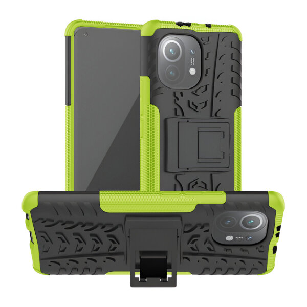 Schutz Hülle Xiaomi Handy Tasche Case Cover Silikon Schale Outdoor Handyhülle BF Xiaomi Mi 11 Grün
