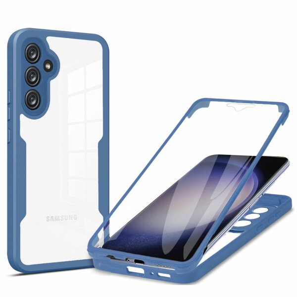 360° Grad Hülle für Samsung Galaxy S23 FE vollschutz Integriertem Displayschutz Blau
