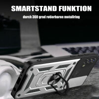 Outdoor Panzer Hülle Motorola Moto E20 E30 E40 Handyhülle Kameraschutz Ringhalte Silber
