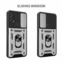 Outdoor Panzer Hülle Motorola Moto E20 E30 E40 Handyhülle Kameraschutz Ringhalte Silber