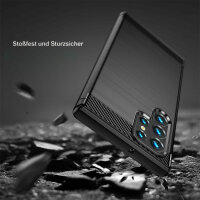 Schutz Hülle für Samsung Galaxy S22, S22+, S22 Ultra, Silikon Case Outdoor TPU Galaxy S22 Ultra ( Carbon )