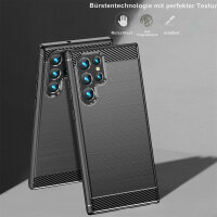 Schutz Hülle für Samsung Galaxy S22, S22+, S22 Ultra, Silikon Case Outdoor TPU Galaxy S22 Ultra ( Carbon )