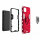 Realme C11 ( 2021 ), Schutz Hülle Handy Tasche Ring Case Silikon Cover Bumper BF Rot