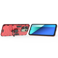 Hülle Xiaomi Redmi Note 13 4G Handyhülle Drehbar Ringhalter Magnet Bumper Case Rot