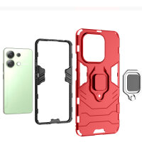 Hülle Xiaomi Redmi Note 13 4G Handyhülle Drehbar Ringhalter Magnet Bumper Case Rot