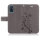 Handy Tasche für Samsung Galaxy A51 SM-A515 Hülle Case Buchhülle Klapphülle TPU Blume Grau