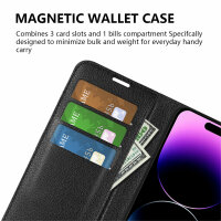 Handyhülle für Apple iPhone 15 Pro Max - Klapphülle PU-Leder Schwarz
