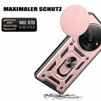 Outdoor Panzer Hülle Xiaomi Redmi A3 Handyhülle mit Kameraschutz Ringhalter Case Rosegold