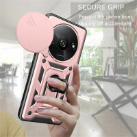 Outdoor Panzer Hülle Xiaomi Redmi A3 Handyhülle mit Kameraschutz Ringhalter Case Rosegold
