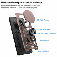Outdoor Panzer Hülle Xiaomi Redmi A3 Handyhülle mit Kameraschutz Ringhalter Case Rosegold