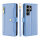 Handykette Samsung Hülle mit Band Handyhülle Kartenfächer PU Leder Umhängetasche Galaxy S24 Ultra Hellblau