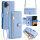 Handykette Samsung Hülle mit Band Handyhülle Kartenfächer PU Leder Umhängetasche Galaxy Xcover 6 Pro Hellblau