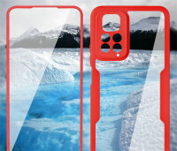 360° Grad Hülle Xiaomi Redmi Note 11 / 11S vollschutz Integriertem Displayschutz Rot