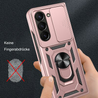 Outdoor Panzer Hülle für Samsung Galaxy Z Fold 5 mit Kameraschutz Ringhalter  Rosegold