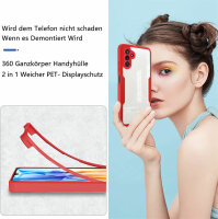 360° Grad Hülle für Samsung Galaxy A14 vollschutz mit Integriertem Displayschutz Rot