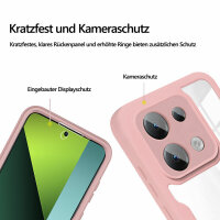 360° Grad Hülle Xiaomi Redmi Note 13 Pro 5G mit Integriertem Displayschutz Rosa