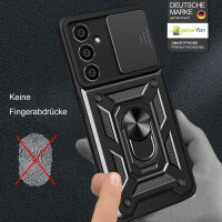 Outdoor Panzer Hülle für Samsung Galaxy A05s mit Kameraschutz Ringhalter Bumper  Schwarz