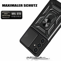 Outdoor Panzer Hülle für Samsung Galaxy A05s mit Kameraschutz Ringhalter Bumper  Schwarz