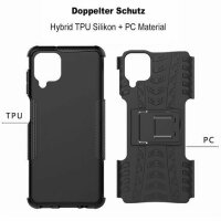 Handy Tasche für SAMSUNG Galaxy Hülle Handyhülle Schutzhülle Outdoor Case Schale Galaxy A12 SM-A125F Schwarz