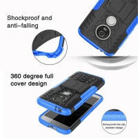 Handy Tasche Lenovo Motorola Panzer Hülle Hybrid Case Cover Schutzhülle Bumper Motorola Moto E5 Play Blau
