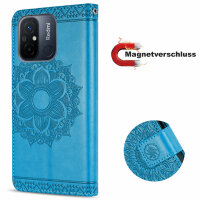 Hülle für Xiaomi Redmi 12C Handyhülle Handy Tasche Klapphülle Wallet Case Etui Blau