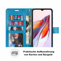Hülle für Xiaomi Redmi 12C Handyhülle Handy Tasche Klapphülle Wallet Case Etui Blau