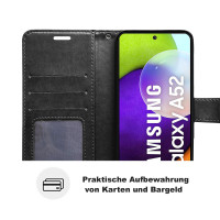 Hülle Für Samsung Galaxy A52 Handy Tasche Handyhülle Wallet Case Flip Cover Etui Schwarz